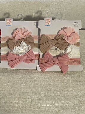 Carter's Girls 4-Pack Stretch Headbands in Pink, Tan, White